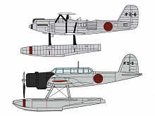 Сборная модель Hasegawa Набор Kawanishi E7K1 and Aichi E13A1 Jake Ominato Air Squadron, 172