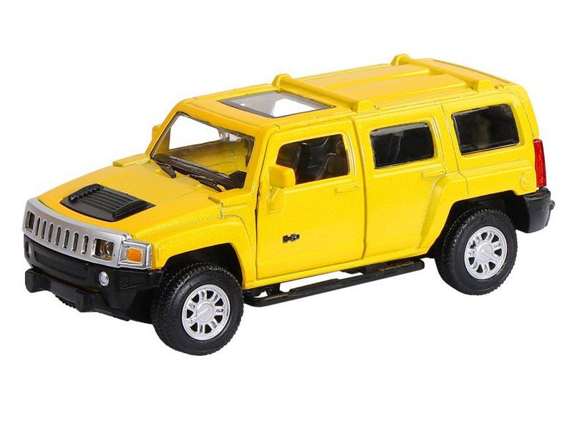 Машина АВТОПАНОРАМА Hummer H3, желтый, 143, инерция, вк 17,512,56,5 см