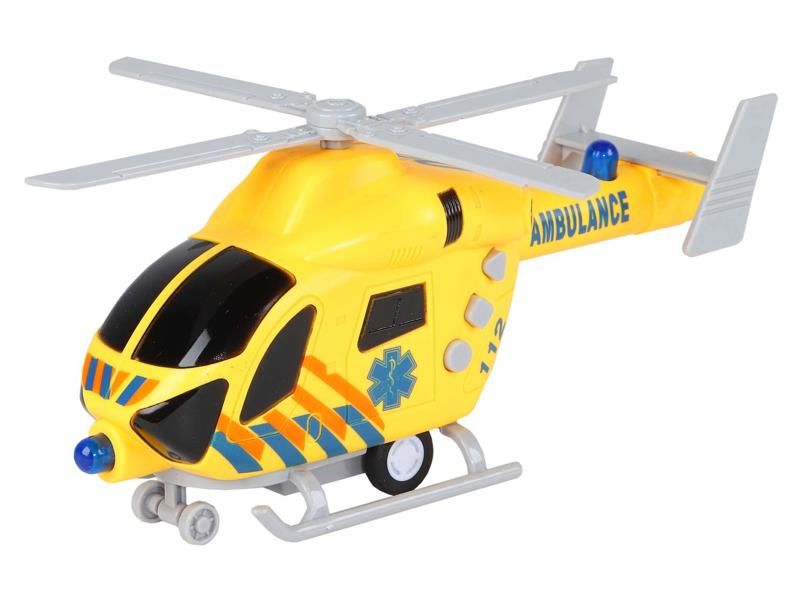Вертолет AUTODRIVE 20см инерц на бат со светом и звуком, желтый,  вк 22,51013,5, ,
