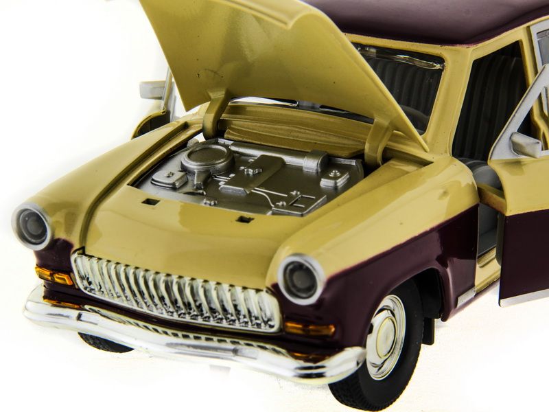 Машина АВТОПАНОРАМА ГАЗ21 Волга 124 вк  261211см, желтобордовая