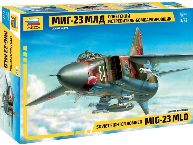 Сборная модель ZVEZDA Советский истребительбомбардировщик МиГ23МЛД, 172
