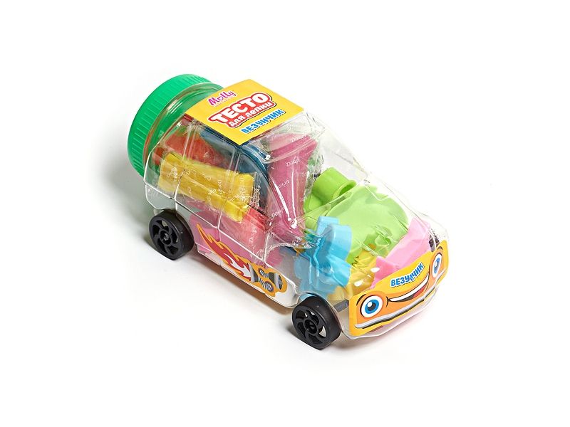 Тесто для лепки МАШИНА  ВЕЗУНЧИК 10 цветов 320 грамм  8  формочек