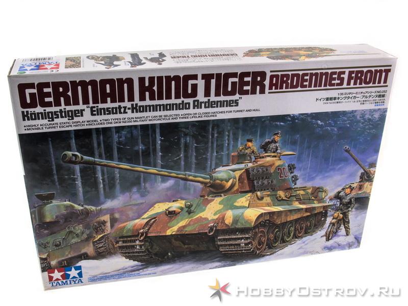 Склеиваемая модель Tamiya 135 Танк King Tiger Ardennes Front, мотоцикл DKW NZ350 и 3 фигуры