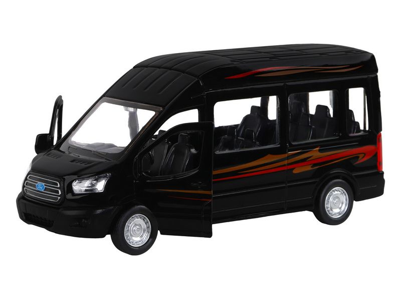 Машина АВТОПАНОРАМА Ford Transit, черный, 152, инерция, откр двери, вк 17,512,56,5 см