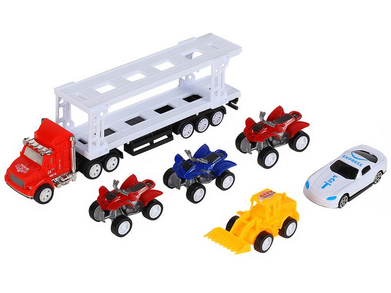 Набор AUTODRIVE Транспорт фрикционный, автовоз 20см с транспорт 47см, вк 44,518 см