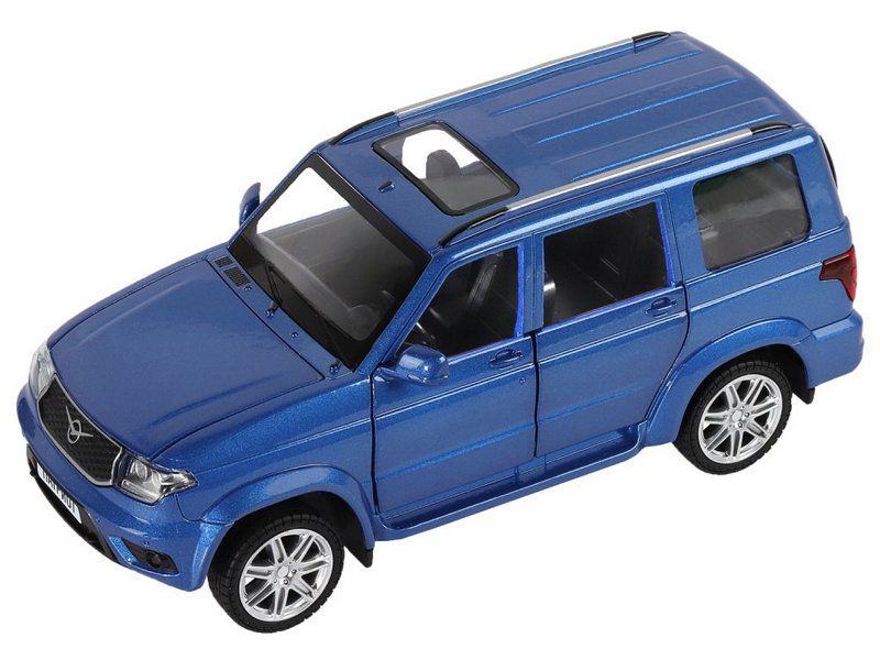 Машина АВТОПАНОРАМА УАЗ PATRIOT, темносиний металлик, 126, свет, звук, вк 24,512,510,5 см