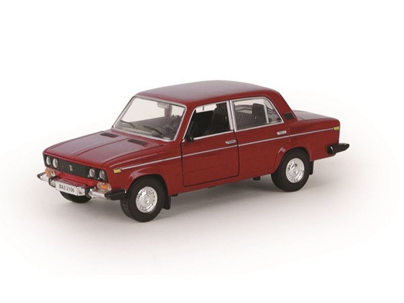 Машина АВТОПАНОРАМА ВАЗ 2106 красная,122, инерция, Pull Bаck механизм, вк 101222 cм