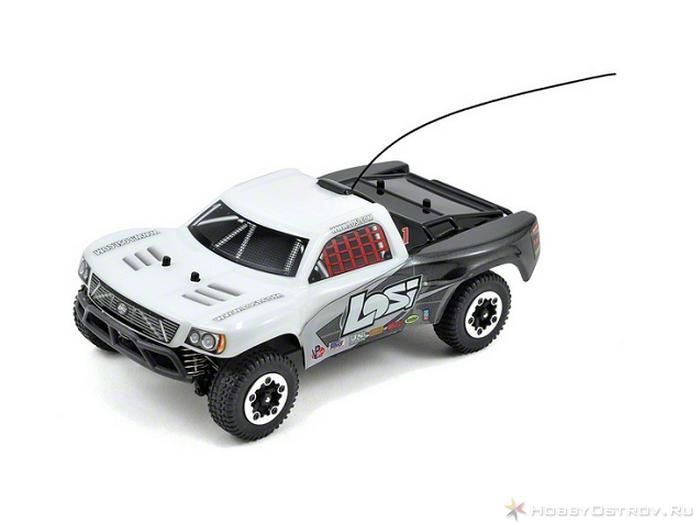 Радиоуправляемый шорткорс Losi Micro SCT 4WD 124 RTR белочерносерый