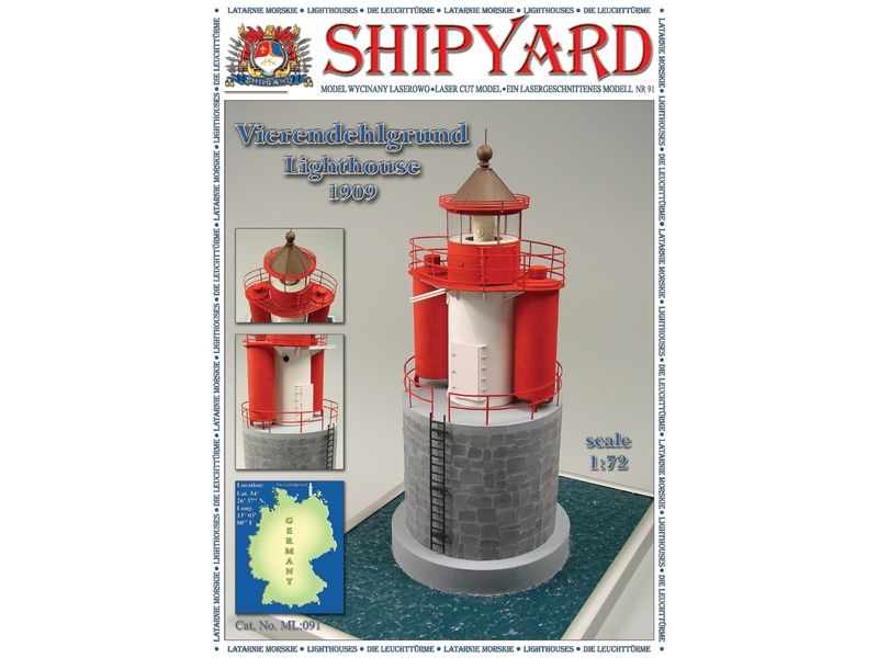 Сборная картонная модель Shipyard маяк Vierendehlgrund Lighthouse №91, 172