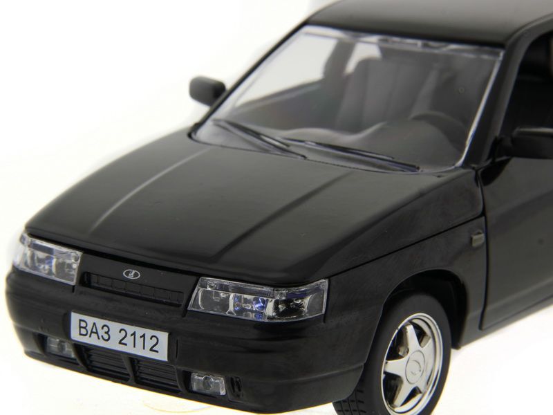 Машина АВТОПАНОРАМА ВАЗ 2112 черная,122, инерция, Pull Bаck механизм, вк 101222 cм