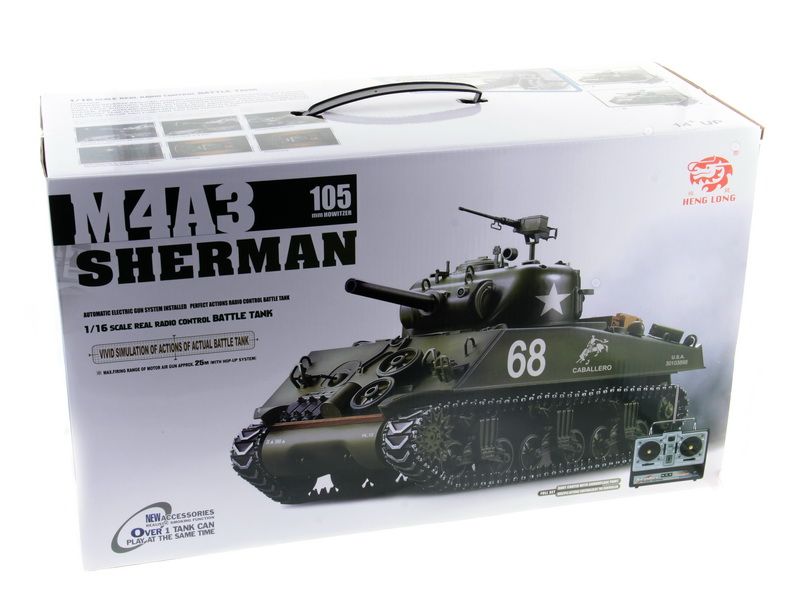 Радиоуправляемый танк Heng Long 116 M4A3 Sherman 24G RTR PRO