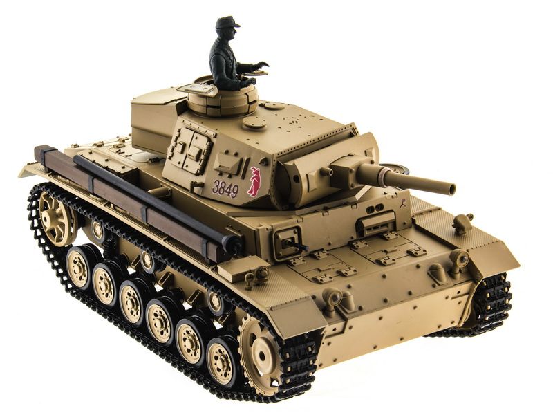 Радиоуправляемый танк Heng Long 116 Panzerkampfwagen III Германия 24G RTR PRO песочный