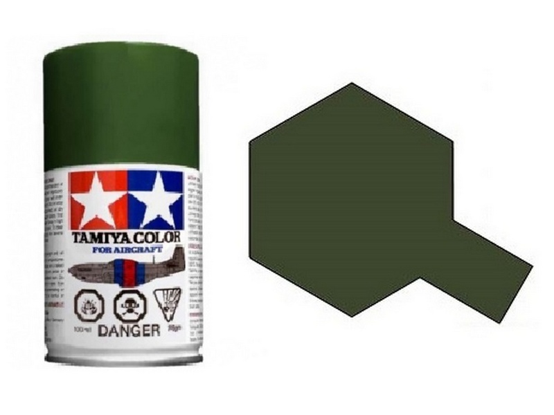 Краскаспрей Tamiya AS9 Dark Green ТёмнозелёныйRAF матовая, 100мл