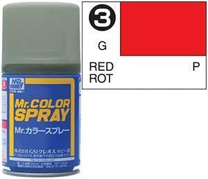 Краска акрил для пластика в аэрозольных баллончиках тм MRHOBBY 100мл  RED, шт