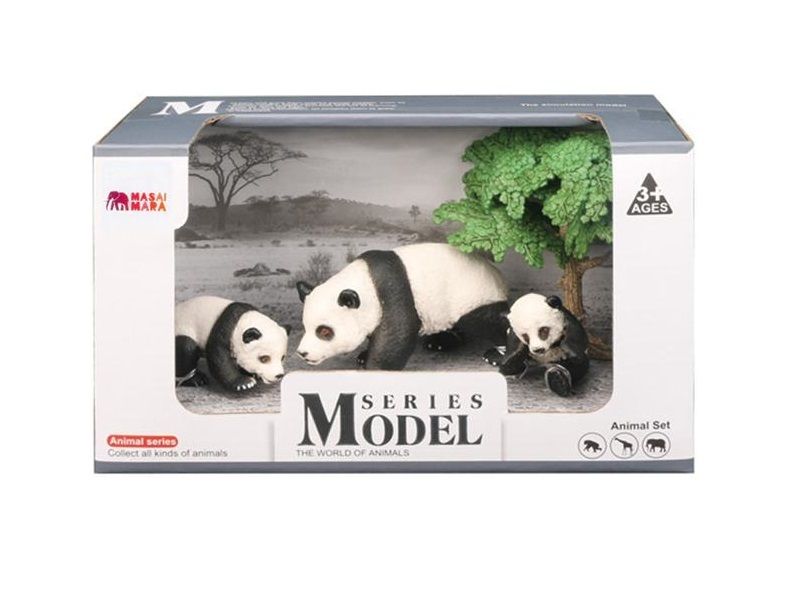 Набор фигурок животных MASAI MARA MM211207 серии Мир диких животных Семья панд, 3 пр