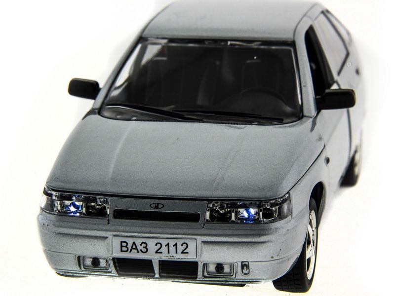 Машина АВТОПАНОРАМА ВАЗ 2112 серебристый,122, инерция, Pull Bаck механизм, вк 101222 cм