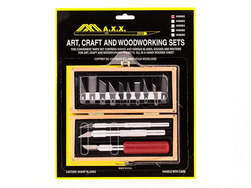 Инструмент MAXX набор ножей №1, №2, №5  лезвия 10шт в деревянной коробке