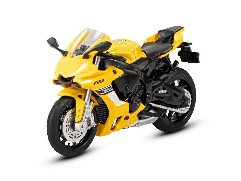 Мотоцикл АВТОПАНОРАМА YAMAHA YZFR1, 118, металл, желтый, свободный ход колес