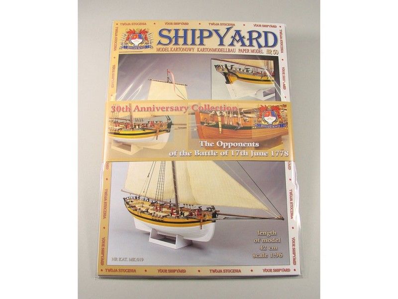 Набор сборных картонных моделей Shipyard Противники битвы 17 июня 1778 года №50, №51, 196