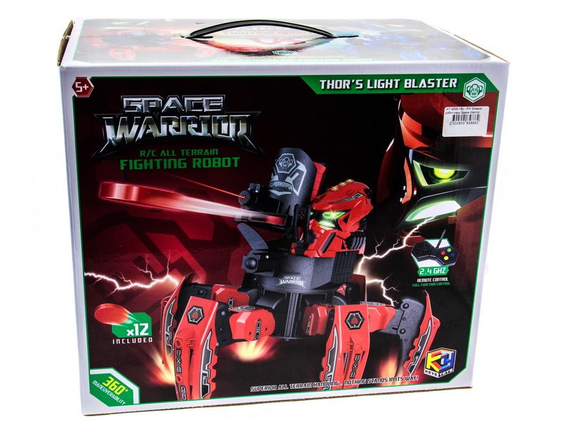 РУ боевой роботпаук Space Warrior, лазер, диски, красный, NiMh и ЗУ, 24G