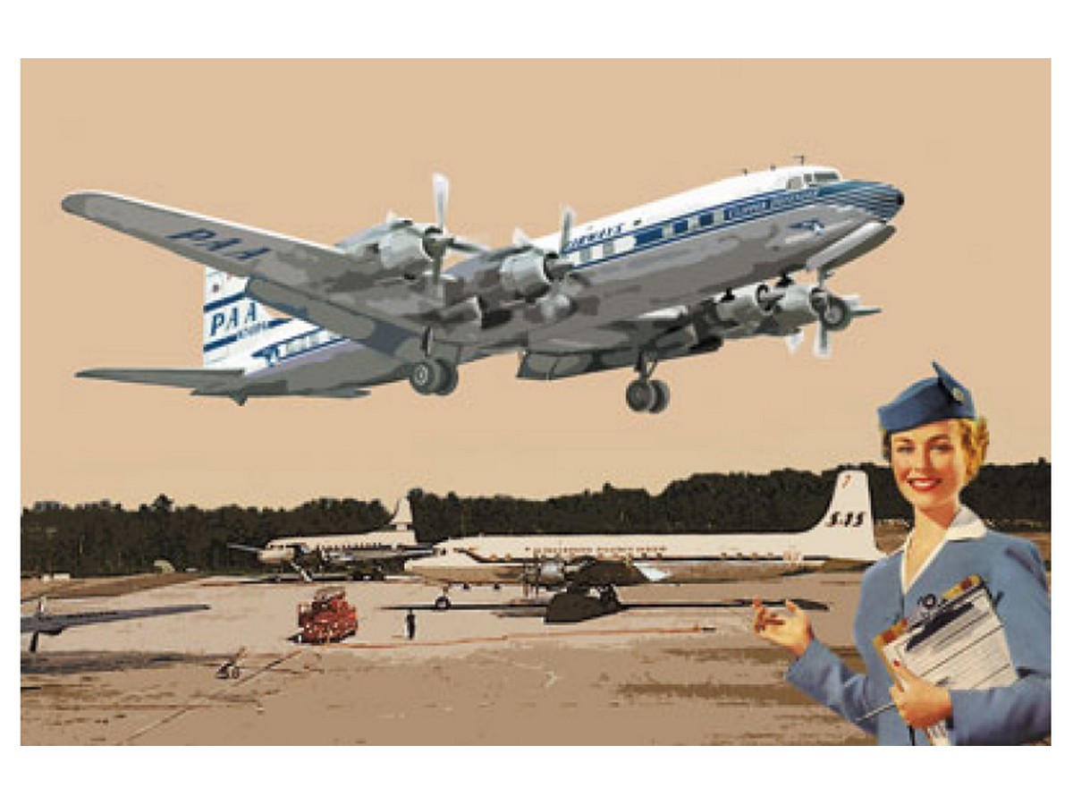 Сборная модель RODEN Самолёт DC7C Pan American World Airways PAA, 1144