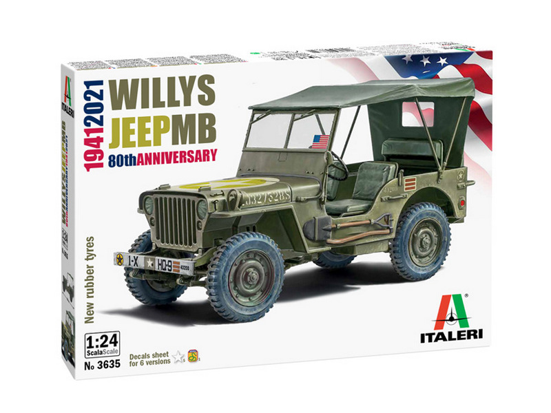 Сборная модель ITALERI 3635ИТ Автомобиль WILLYS JEEP MB 80th Year Anniversary, 124