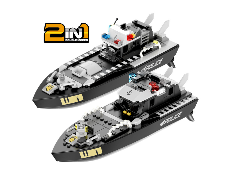 Радиоуправляемый катер Flytec V103 конструктор 2 в 1 169 деталей 24G RTR