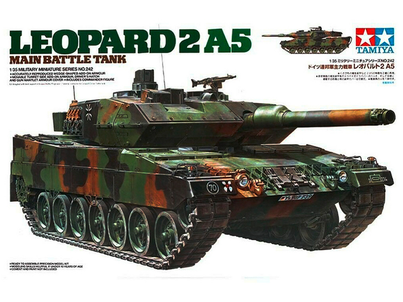 Склеиваемая модель Tamiya 135 Танк Leopard 2 A5 с 1 фигурой