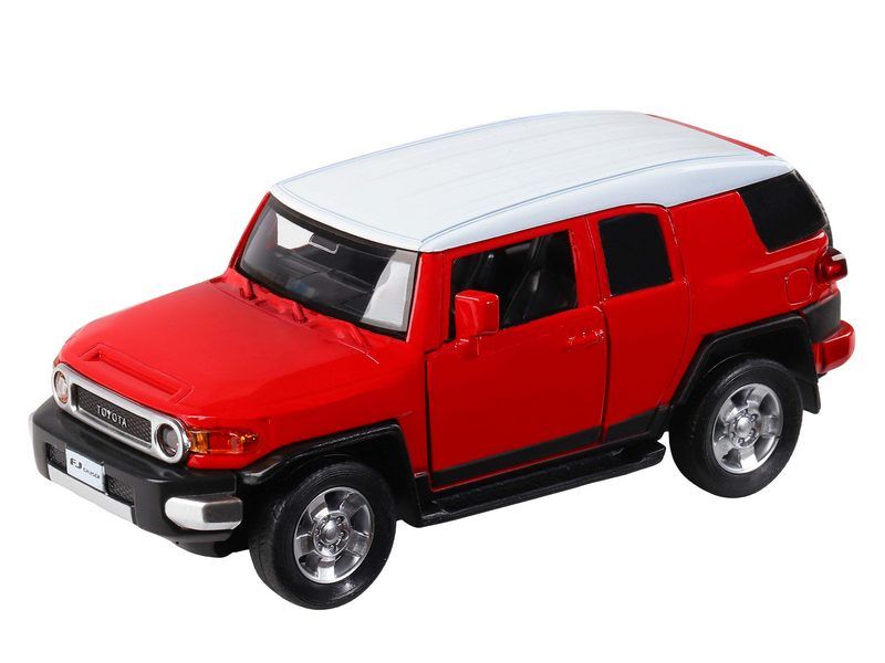 Машина АВТОПАНОРАМА Toyota FJ Cruiser, красный, 132, свет, звук, инерция, вк 17,513,59 см