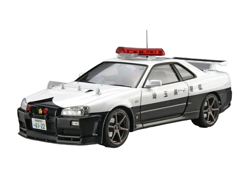 Сборная модель AOSHIMA Nissan Skyline BNR34 GTR Patrol Car 99