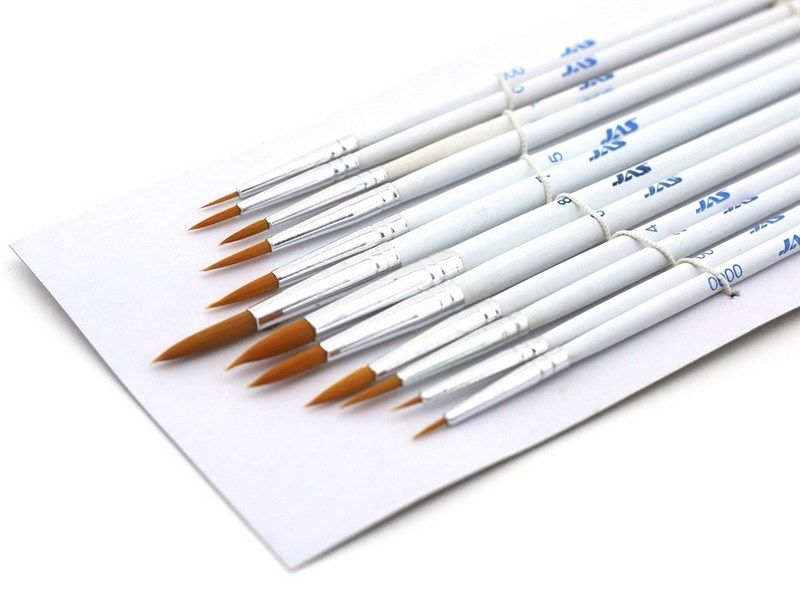 Набор кистей из синтетического волоса, 6 шт № 0000, 000, 00, 0, 1, 2, шт