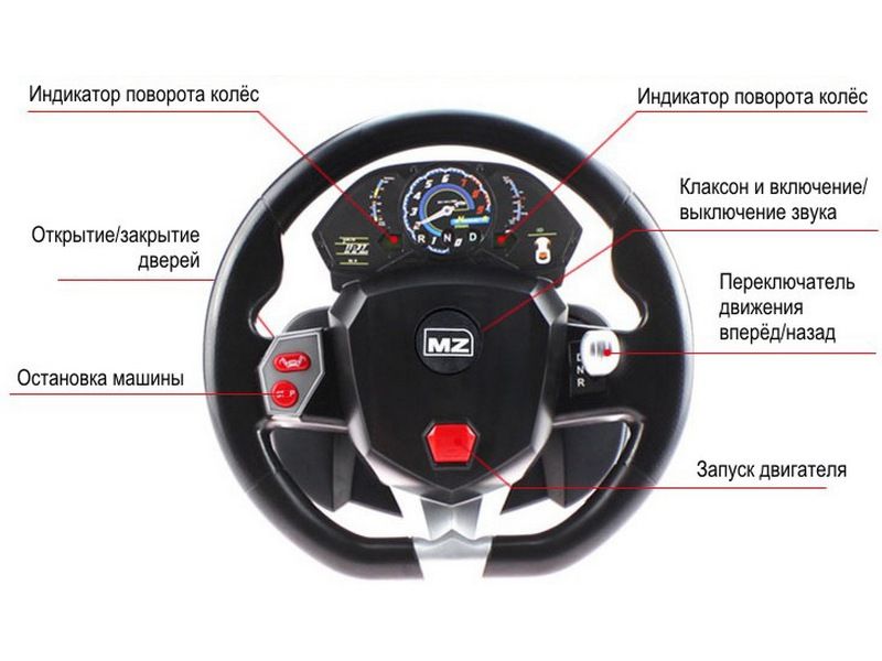 Радиоуправляемая машина MZ Bugatti Veyron 2232F 114 GYROруль, открываются двери акб