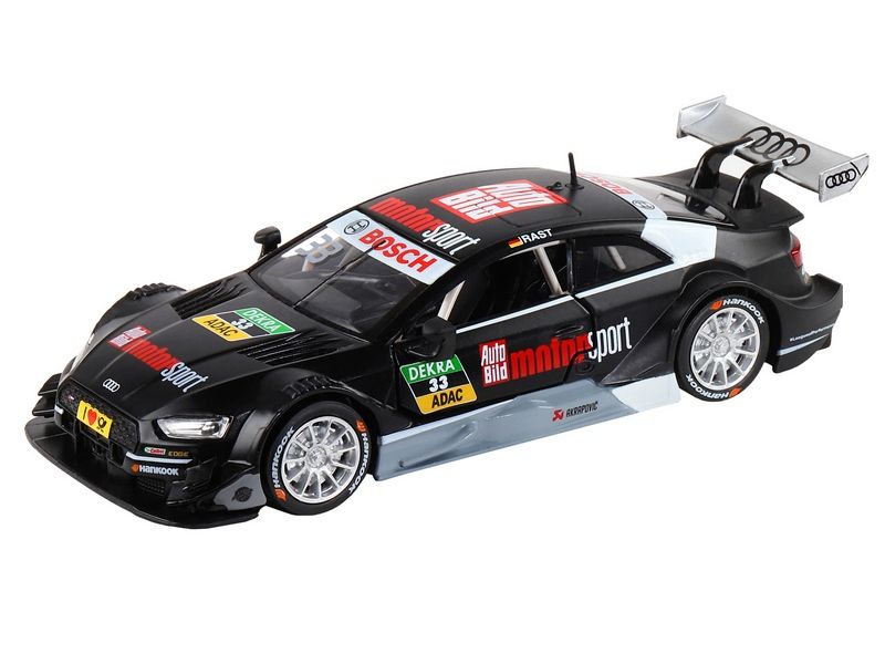 Машина АВТОПАНОРАМА Audi RS 5 DTM, черный матовый, 132, свет, звук, инерция, вк 17,513,59 см
