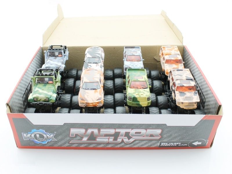 Машина инерционная KLX500114 Raptor SUV Military 4WD в асс, 8 шткор