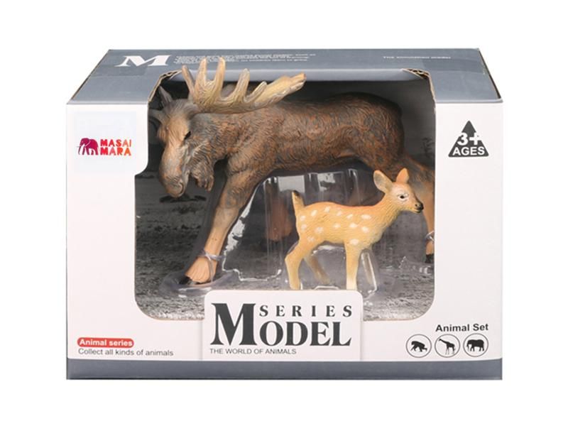 Набор фигурок животных MASAI MARA MM211114 серии Мир диких животных Семья оленей, 2 пр