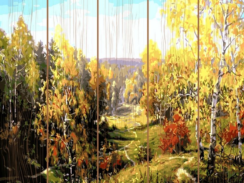 Картина по номерам на дереве 40х50 ПРИЩЕПА БАБЬЕ ЛЕТО 24 цвета