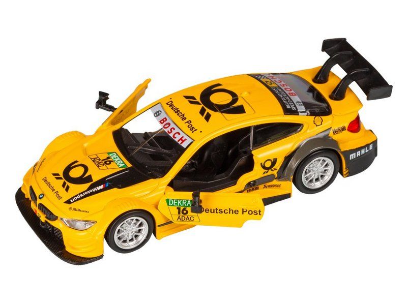 Машина АВТОПАНОРАМА BMW M4, 144, желтый, инерция, откр двери, вк 17,512,56,5 см