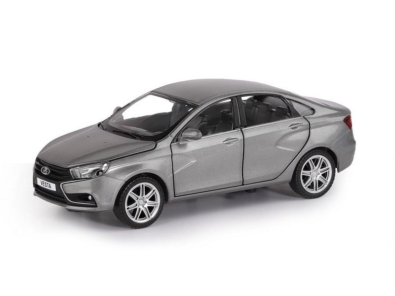 Машина АВТОПАНОРАМА LADA VESTA седан, 124,  серый, свет звук эффекты, вк 24,512,510,5 см