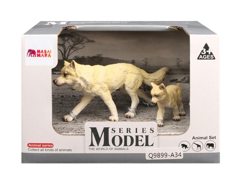 Набор фигурок животных MASAI MARA MM211133 серии Мир диких животных Полярные волки, 2 пр