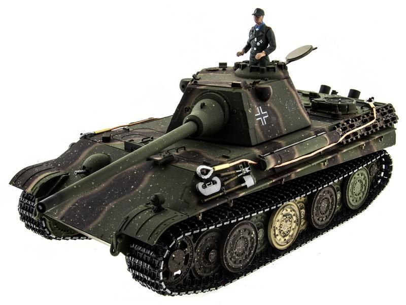 РУ танк Taigen 116 Panther type F ИК бой, HC версия, башня на 360, подшипники в ред, V3 24G RTR