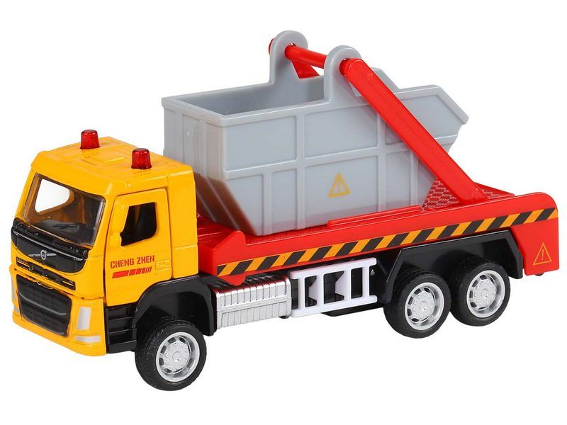 Машина АВТОПАНОРАМА VOLVO FM Мусоровоз, желтыйсерый, 172, инерция, вк 17,5136,5 см
