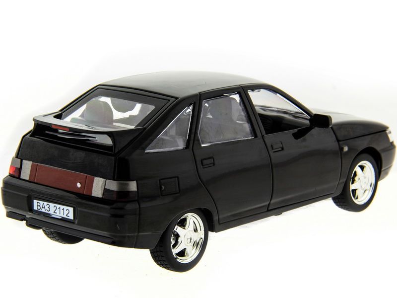 Машина АВТОПАНОРАМА ВАЗ 2112 черная,122, инерция, Pull Bаck механизм, вк 101222 cм