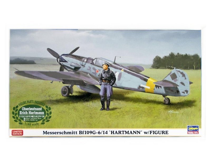 Сборная модель Hasegawa Самолет Messerschmitt Bf109G614 HARTMANN wFIGURE, шт, 148