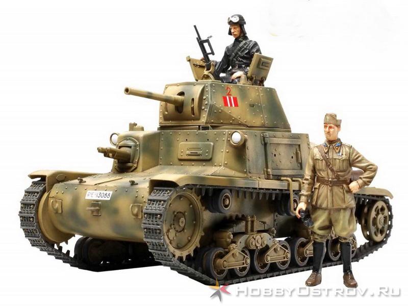 Склеиваемая модель Tamiya 135 Итальянская самоходная установка Semovente M40, 2 фиг, африк камп