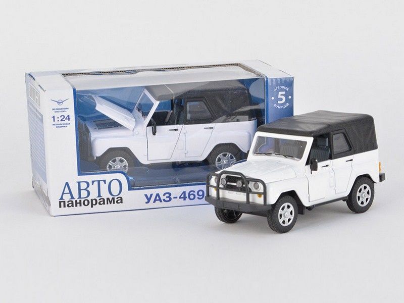 Машина АВТОПАНОРАМА УАЗ469 124 вк 221211 см, белая, тент