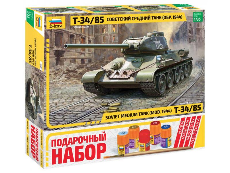 Сборная модель ZVEZDA Советский средний танк Т3485, подарочный набор, 135