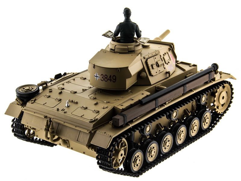 Радиоуправляемый танк Heng Long 116 Panzerkampfwagen III Германия 24G RTR PRO песочный