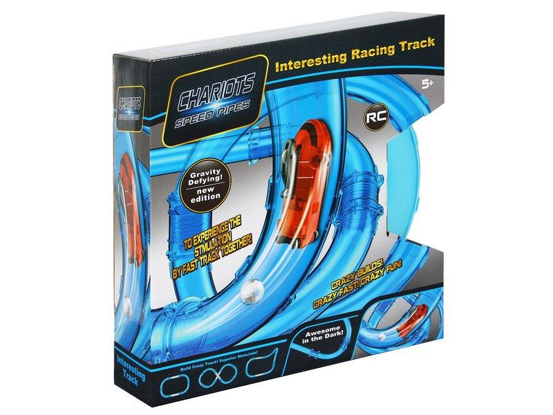 Радиоуправляемый трек гоночный в трубе 0225 Chariots Speed Pipes светится в темноте 16 деталей