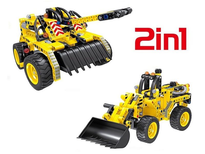 Конструктор Qihui Mechanical Master 2 в 1 Бульдозер и Танк 261 деталь