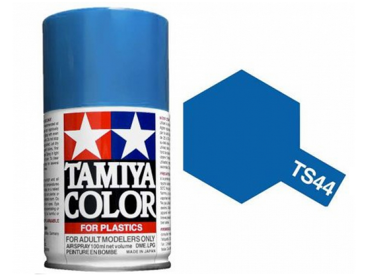 Краска Tamiya TS44 Brilliant Blue Блестящая синяя краскаспрей 100 мл